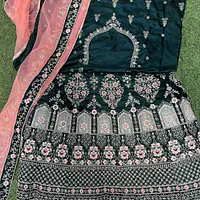 Gorgeous green Lehenga Set Semi Stitched - Master