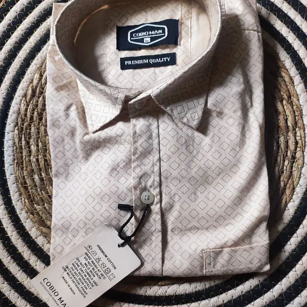 Full Sleeve White Printed Shirt primary image