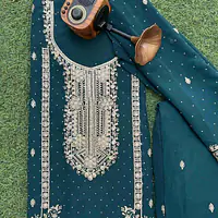 Teal Green Salwar Kameez Semi-Stiched - Master