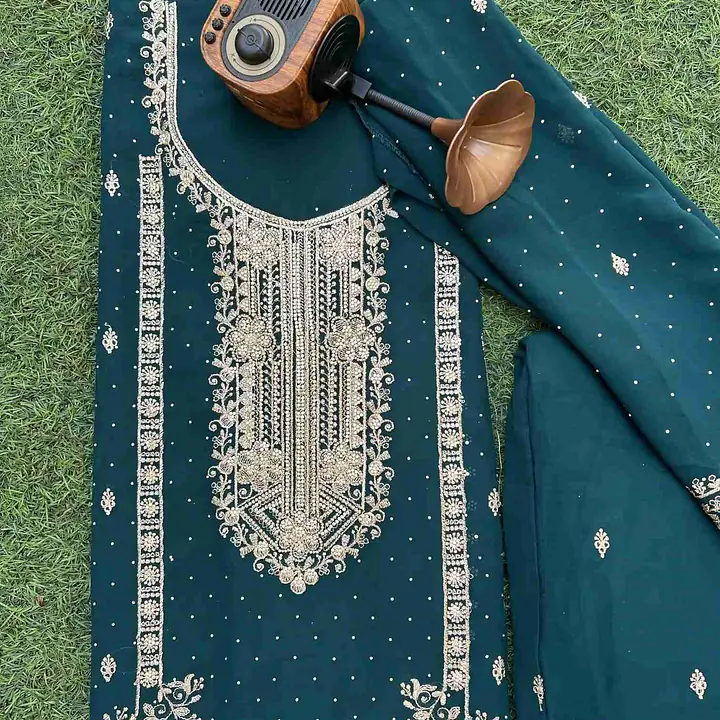 Teal Green Salwar Kameez Semi-Stiched - Master