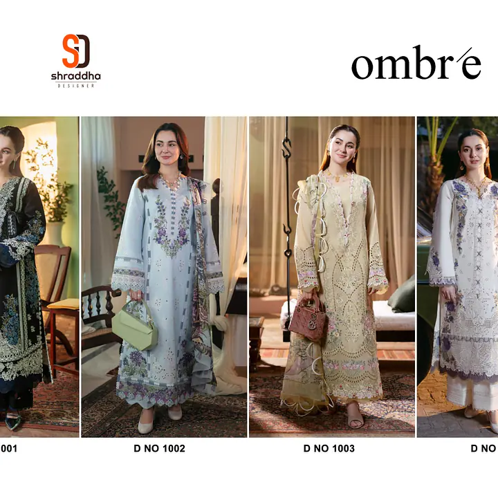 Shraddha Design Ombre floral dress Semi Stitched - Master